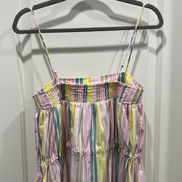 GANNI Striped Cotton-Poplin Spaghetti Strap Midi Dress Sz 32 XXS - Picture 5 of 10
